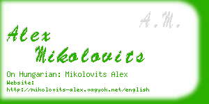 alex mikolovits business card